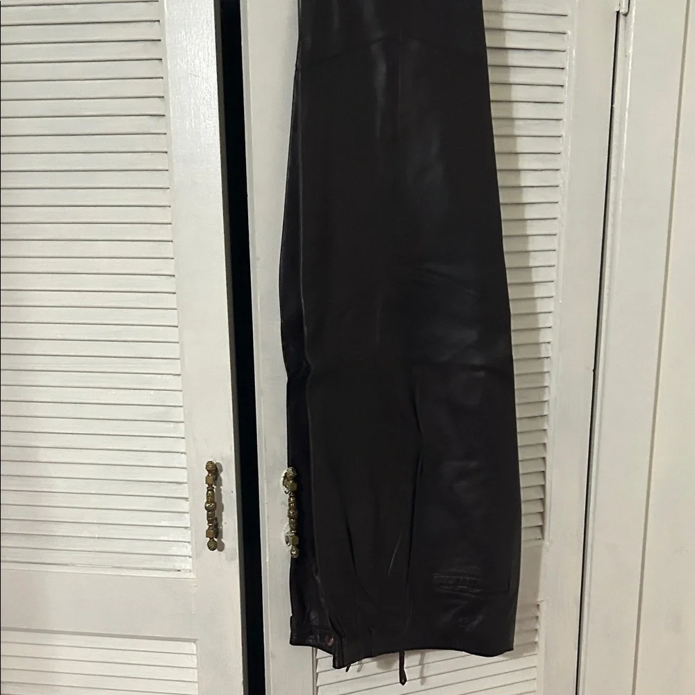 Men’s Brown Leather Pants - Picture 3 of 5